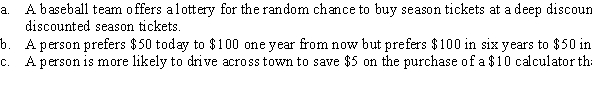 Explain the behavior bias being made in the following scenarios.