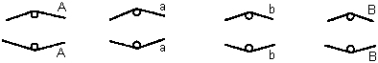 <strong>In a particular dihybrid,the two genes of interest,A and B,are located on different chromosomes.Which of the following diagrams does NOT represent a stage of meiosis in this organism? (Note: For each answer only some chromatids may be represented.) </strong> A) B) C) D) E)