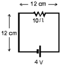 <strong>The circuit shown is in a uniform magnetic field that is into the page. The current in the circuit is 0.20 A. At what rate is the magnitude of the magnetic field changing: Is it increasing or decreasing?: </strong> A) zero B) 140 T/s, decreasing C) 140 T/s, increasing D) 420 T/s, decreasing E) 420 T/s, increasing