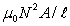 <strong>A long narrow solenoid has length and a total of N turns, each of which has cross-sectional area A. Its inductance is:</strong> A) B) C) D) E) none of these