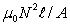 <strong>A long narrow solenoid has length and a total of N turns, each of which has cross-sectional area A. Its inductance is:</strong> A) B) C) D) E) none of these
