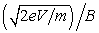 <strong>Electrons (mass m, charge -e) are accelerated from rest through a potential difference V and are then deflected by a magnetic field that is perpendicular to their velocity. The radius of the resulting electron trajectory is:</strong> A) B) C) D) E) none of these