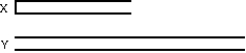 <strong>Organ pipe Y (open at both ends) is twice as long as organ pipe X (open at one end) as shown. The ratio of their fundamental frequencies f<sub>X:</sub>:f<sub>Y</sub> is: </strong> A) 1:1 B) 1:2 C) 2:1 D) 1:4 E) 4:1