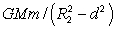 <strong>A spherical shell has inner radius R<sub>1</sub>, outer radius R<sub>2</sub>, and mass M, distributed uniformly throughout the shell. The magnitude of the gravitational force exerted on the shell by a point mass particle of m a distance d from the center, outside the inner radius, is:</strong> A) 0 B) C) GMm/d<sup>2</sup> D) E) GMm/(R<sub>1</sub> - d)<sup>2</sup>