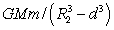 <strong>A spherical shell has inner radius R<sub>1</sub>, outer radius R<sub>2</sub>, and mass M, distributed uniformly throughout the shell. The magnitude of the gravitational force exerted on the shell by a point particle of mass m, located a distance d from the center, outside the inner radius and inside the outer radius, is:</strong> A) 0 B) GMm/d<sup>2</sup> C) D) E)