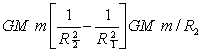 <strong>A spaceship is returning to Earth with its engine turned off. Consider only the gravitational field of Earth and let M be the mass of Earth, m be the mass of the spaceship, and R be the distance from the center of Earth. In moving from position 1 to position 2 the kinetic energy of the spaceship increases by:</strong> A) B) C) D) E)