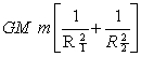 <strong>A spaceship is returning to Earth with its engine turned off. Consider only the gravitational field of Earth and let M be the mass of Earth, m be the mass of the spaceship, and R be the distance from the center of Earth. In moving from position 1 to position 2 the kinetic energy of the spaceship increases by:</strong> A) B) C) D) E)