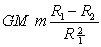 <strong>A spaceship is returning to Earth with its engine turned off. Consider only the gravitational field of Earth and let M be the mass of Earth, m be the mass of the spaceship, and R be the distance from the center of Earth. In moving from position 1 to position 2 the kinetic energy of the spaceship increases by:</strong> A) B) C) D) E)