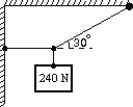 <strong>A 240-N weight is hung from two ropes as shown. The tension in the horizontal rope has magnitude: </strong> A) 0 B) 656 N C) 480 N D) 416 N E) 176 N