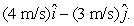 <strong>At time t = 0 a 2-kg particle has a velocity in m/s of At t = 3 s its velocity is During this time the work done on it was:</strong> A) 4 J B) -4 J C) -12 J D) -40 J E)