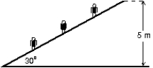 <strong>An escalator is used to move 20 people (60 kg each) per minute from the first floor of a department store to the second floor, 5 m above. The power required is approximately: </strong> A) 100 W B) 200 W C) 1000 W D) 2000 W E) 60,000 W