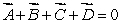 <strong>Four vectors all have the same magnitude. The angle \theta between adjacent vectors is 45 \degree as shown. The correct vector equation is: </strong> A) B) C) D) E)