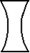 <strong>A hollow lens is made of thin glass as shown. It can be filled with air, water (n = 1.3) or CS<sub>2</sub> (carbon disulfide, n = 1.6). A beam of parallel light entering the lens will diverge if the lens is filled with: </strong> A) air and immersed in air B) air and immersed in water C) water and immersed in CS<sub>2</sub> D) CS<sub>2</sub> and immersed in water E) CS<sub>2</sub> and immersed in CS<sub>2</sub>