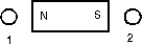 The diagram shows two small diamagnetic spheres, one near each end of a bar magnet. Which of the following statements is true?
