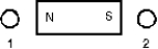 The diagram shows two small paramagnetic spheres, one near each end of a bar magnet. Which of the following statements is true?