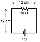 <strong>The circuit shown is in a uniform magnetic field that is into the page. The current in the circuit is 0.20 A. At what rate is the magnitude of the magnetic field changing? Is it increasing or decreasing? </strong> A) 0 T/s B) 140 T/s, decreasing C) 140 T/s, increasing D) 420 T/s, decreasing E) 420 T/s, increasing