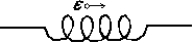 <strong>The diagram shows an inductor that is part of a circuit. The direction of the emf induced in the inductor is indicated. Which of the following is possible? </strong> A) The current is constant and rightward B) The current is constant and leftward C) The current is increasing and rightward D) The current is increasing and leftward E) None of the above