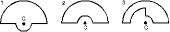<strong>The diagrams show three circuits consisting of concentric circular arcs (either half or quarter circles of radii r, 2r, and 3r) and radial lengths. The circuits carry the same current. Rank them according to the magnitudes of the magnetic fields they produce at C, least to greatest. </strong> A) 1, 2, 3 B) 3, 2, 1 C) 1, 3, 2 D) 2, 3, 1 E) 2, 1, 3