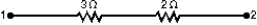 <strong>In the diagram, the current in the 3- \Omega resistor is 4 A. The potential difference between points 1 and 2 is: </strong> A) 0.75 V B) 0.8 V C) 1.25 V D) 12 V E) 20 V
