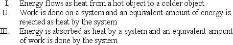 <strong>Consider the following processes: Which are never found to occur?</strong> A) Only I B) Only II C) Only III D) Only II and III E) I, II and III