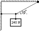 <strong>A 240-N weight is hung from two ropes as shown. The tension in the horizontal rope has magnitude: </strong> A) 0 N B) 660 N C) 480 N D) 420 N E) 140 N