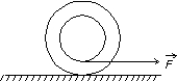 <strong>A yo-yo, arranged as shown, rests on a frictionless surface. When a force is applied to the string as shown, the yo-yo: </strong> A) moves to the left and rotates counterclockwise B) moves to the right and rotates counterclockwise C) moves to the left and rotates clockwise D) moves to the right and rotates clockwise E) moves to the right and does not rotate