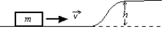 <strong>For a block of mass m to slide without friction up the rise of height h shown, it must have a minimum initial kinetic energy of: </strong> A) gh B) mgh C) gh/2 D) mgh/2 E) 2mgh