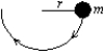 <strong>A small object of mass m, on the end of a light cord, is held horizontally at a distance r from a fixed support as shown. The object is then released. What is the tension in the cord when the object is at the lowest point of its swing? </strong> A) mg/2 B) mg C) 2 mg D) 3 mg E) mgr