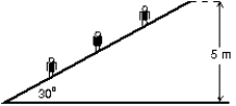 <strong>An escalator is used to move 20 people (60 kg each) per minute from the first floor of a department store to the second floor, 5 m above. The power required is approximately: </strong> A) 100 W B) 200 W C) 1000 W D) 2000 W E) 60,000 W