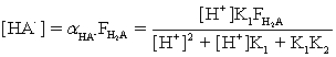 <strong>Which of the fractional composition equations is incorrectly written for the diprotic acid H<sub>2</sub>A and the monoprotic acid HA?</strong> A) B) C) D) E)