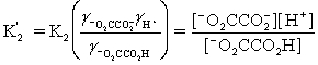 <strong>Which is the correct effective equilibrium constant expression for the reaction of NaO<sub>2</sub>CCO<sub>2</sub>H with water? ⇋ + H<sup>+</sup></strong> A) B) C) D) E)