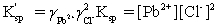 <strong>Which is the correct effective solubility constant expression for PbCl<sub>2</sub>? PbCl<sub>2</sub> ⇋ Pb<sup>2+</sup> + 2 Cl<sup>−</sup></strong> A) B) C) D) E)