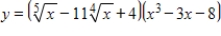 Find the derivative of the equation , but do not simplify your answer. 