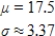 <strong>A variable x has a binomial distribution with probability of success 0.65 for each trial. For a total of 50 trials, what are the mean and the standard deviation of the distribution? </strong> A) B) C) D) E) 