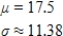 <strong>A variable x has a binomial distribution with probability of success 0.65 for each trial. For a total of 50 trials, what are the mean and the standard deviation of the distribution? </strong> A) B) C) D) E) 