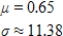 <strong>A variable x has a binomial distribution with probability of success 0.65 for each trial. For a total of 50 trials, what are the mean and the standard deviation of the distribution? </strong> A) B) C) D) E) 