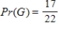 <strong>One ball is drawn at random from a bag containing 17 red R balls and 5 white W balls. What is the probability that the ball is green G? </strong> A) B) C) D) E)