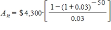 <strong>Find A<sub>n</sub>: . Round your answer to the nearest dollar. </strong> A) $86,002 B) $141,632 C) $99,394 D) $110,638 E) $108,647
