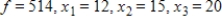 <strong>Suppose a primal minimization problem and its dual maximization problem were solved by using the simplex method on the dual problem. The final simplex matrix is given. Find the solution of the maximization problem. Use x<sub>1</sub>, x<sub>2</sub>, x<sub>3</sub> as the variables and f as the function. </strong> A) B) C) D) E)