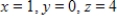 <strong>Find x, y, z and w. </strong> A) , and B) , and C) , and D) , and E) , and