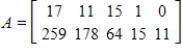 <strong>The tables below give the numbers of some species of threatened and endangered wildlife in the United States and in foreign countries in 2003. Write a matrix A that contains the number of each of these species in the United States in 2003 and a matrix B that contains the number of each of these species outside the United States in 2003. </strong> A) , B) , C) , D) , E) ,