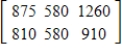 <strong>Let matrix A represent the sales (in thousands of dollars) for the Walbash Company in 2004 in various cities, and let matrix B represent the sales (in thousands of dollars) for the same company in 2005 in the same cities. Write the matrix that represents the total sales by type (wholesale and retail) and city (Chicago, Atlanta, and Memphis) for both years. ; </strong> A) B) C) D) E) 