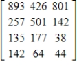 <strong>A poll of 3620 people revealed that of the respondents who were registered Republicans, 893 approved of the president's job performance, 257 did not, and 135 had no opinion. Of the registered Democrats, 142 approved of the president's job performance, 426 did not, and 501 had no opinion. Of those registered as Independents, 177 approved, 64 did not approve, and 801 had no opinion. Of the remaining respondents, who were not registered, 142 approved, 38 did not approve, and 44 had no opinion. Represent these data in a 3×4 matrix.</strong> A) B) C) D) E)