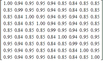 <strong>The matrix that follows represents work efficiency for workers at nine different work centers. Suppose that the work centers changes in rules cause efficiency to decrease by 0.04 at work centers 2 and 5 and to decrease by 0.01 at work center 7. Write the matrix that describes the new efficiencies. </strong> A) B) C) D) E) 