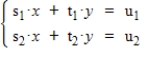 Solve the following system of equations for y. This gives a formula for solving two equations in two variables for y. ​   