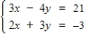 Use inverse matrices to solve the system of linear equations. ​ ​   ​
