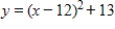 <strong>How is the graph of shifted to obtain the graph of the function ? </strong> A) shifted 12 units to the left and 13 units up B) shifted 12 units to the right and 13 units down C) shifted 144 units to the left and 13 units up D) shifted 24 units to the right and 13 units down E) shifted 12 units to the right and 13 units up