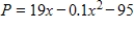<strong>The daily profit from the sale of a product is given by dollars. What is the maximum possible profit? Round intermediate calculations and final answer to the nearest dollar. </strong> A) $1,701 B) $2,613 C) $808 D) $95 E) $185