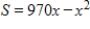 <strong>The sensitivity S to a drug is related to the dosage x in milligrams by . Use a graphing utility to determine what dosage gives maximum sensitivity. </strong> A) 97 B) 235,225 C) 970, 0 D) 970 E) 485