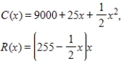 <strong>If a firm has the following cost and revenue functions, find the break-even points. </strong> A) Break-even values are at and units. B) Break-even values are at and units. C) Break-even values are at and units. D) Break-even values are at and units. E) Break-even values are at and units.